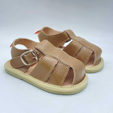 Sandalias Hebilla Café Claro Huellitas